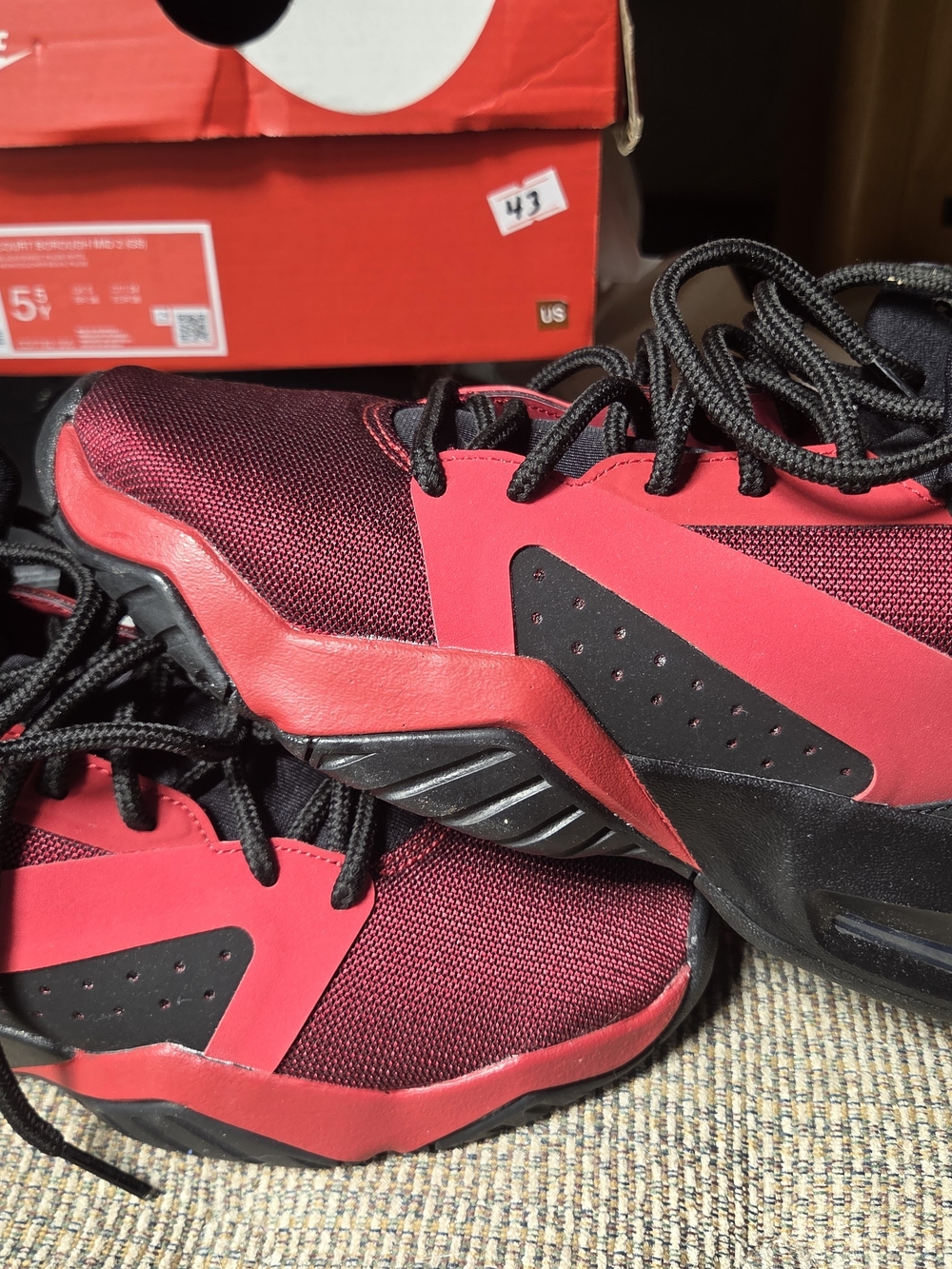 Nike Kids Red and Black Sneakers Lowest Asking Prices Over 200 Dollars
